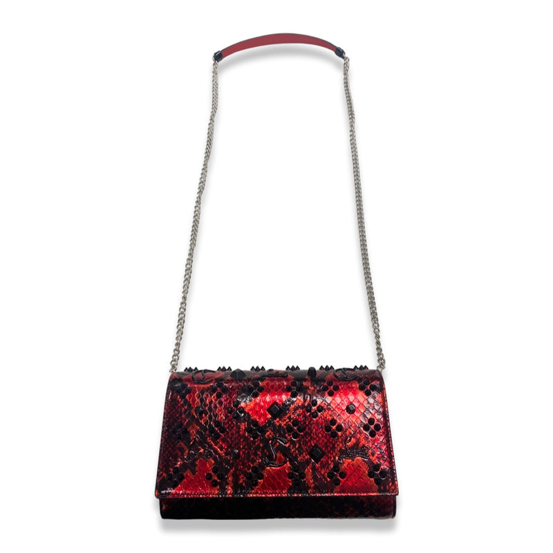 second-hand CHRISTIAN LOUBOUTIN black and red studded leather clutch
