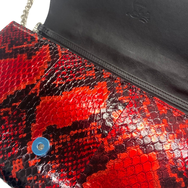CHRISTIAN LOUBOUTIN black and red studded leather clutch