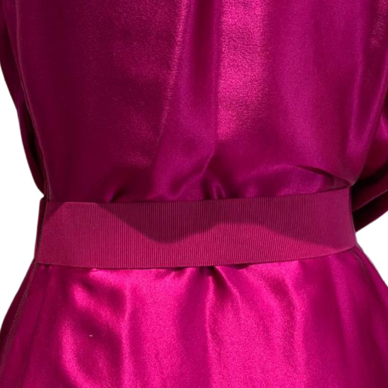 Lanvin fuchsia silk mid-length dress with waistband