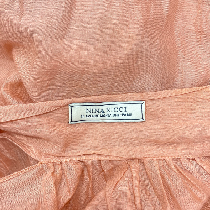NINA RICCI peach cotton mini-dress