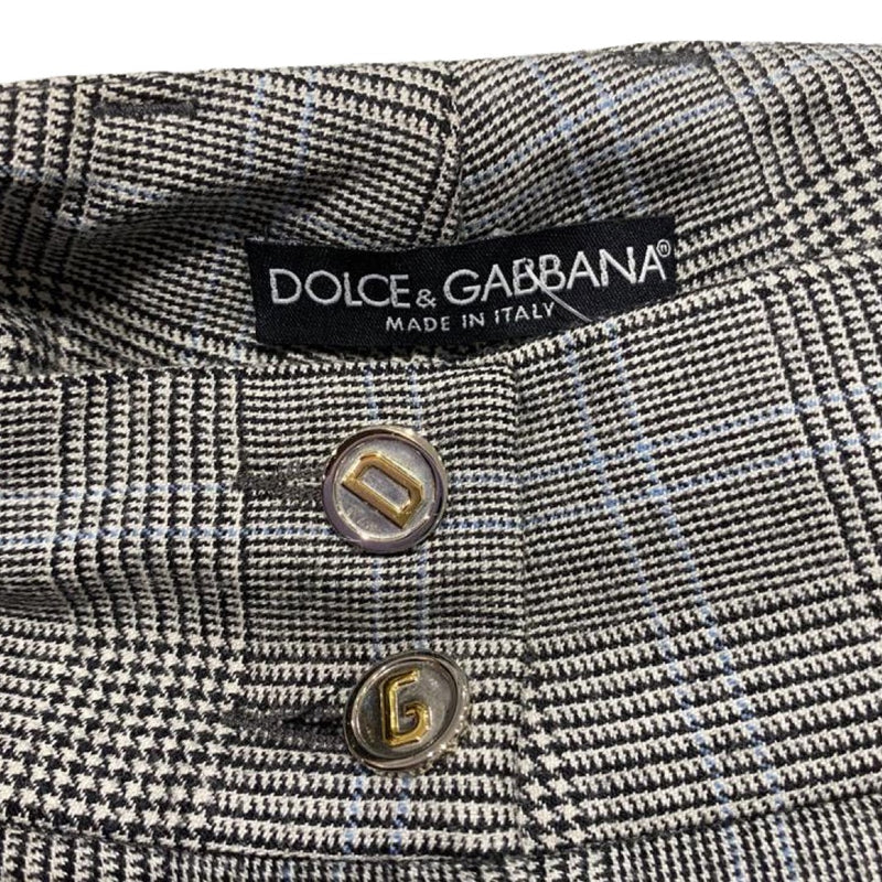 DOLCE&GABBANA grey checked viscose trousers