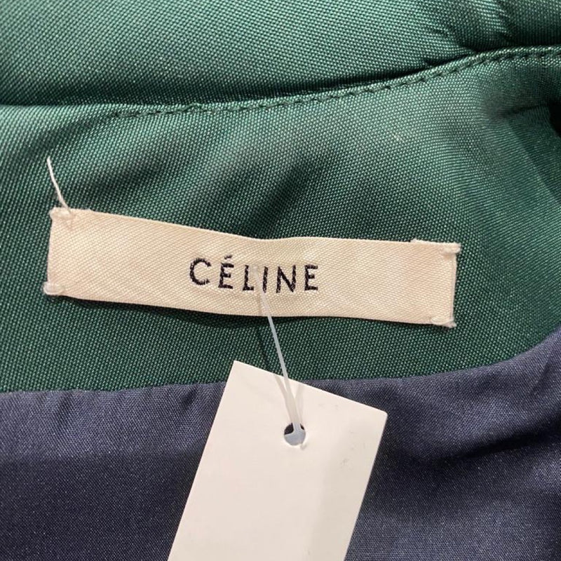 Celine emerald and navy sleeveless mid-length dress