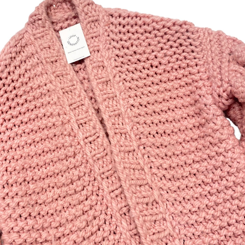 second-hand MUMS pink knitted woolen cardigan | Size L