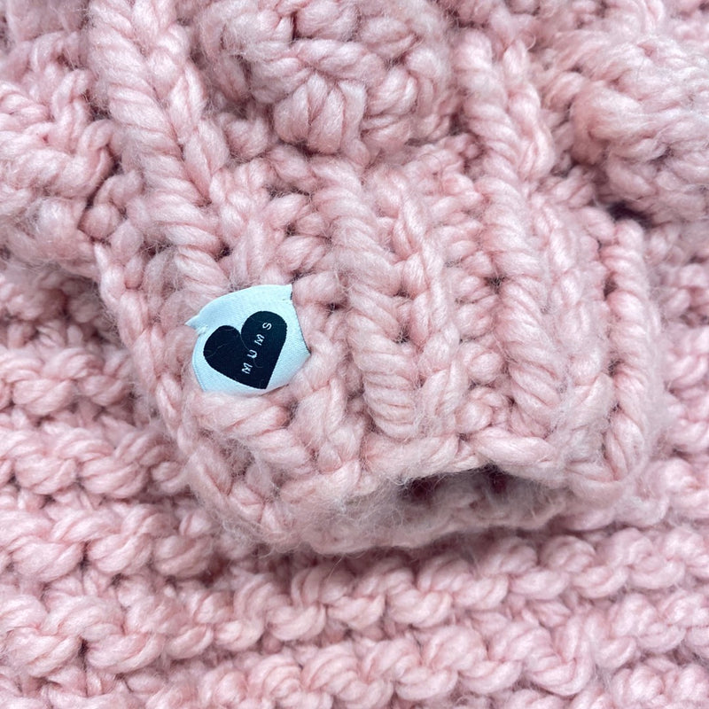 pre-loved MUMS pink knitted woolen cardigan | Size L