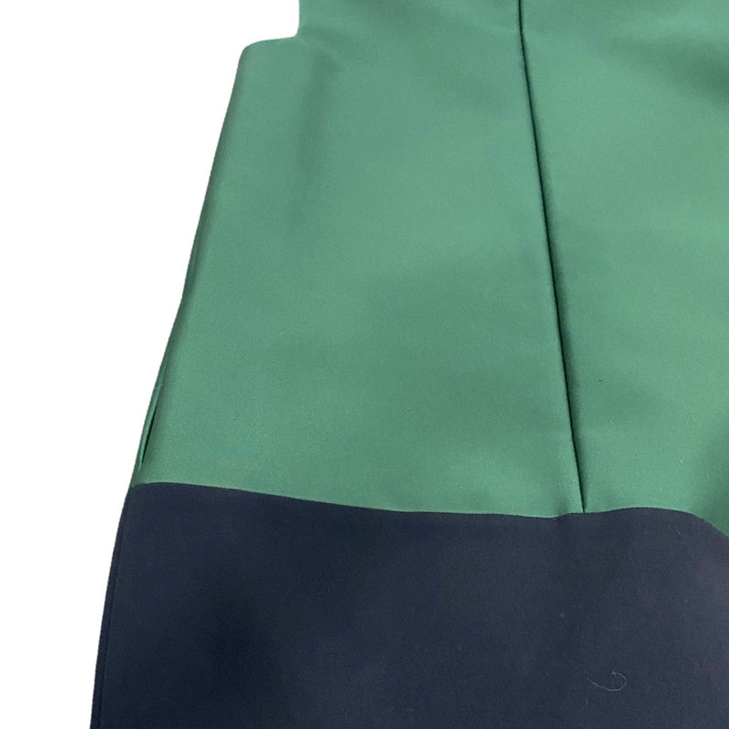 Celine emerald and navy sleeveless mid-length dress