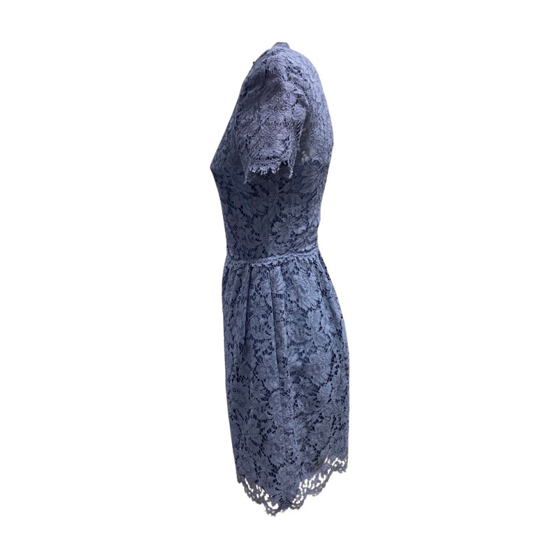 second-hand VALENTINO steel blue lace cotton dress | Size IT38