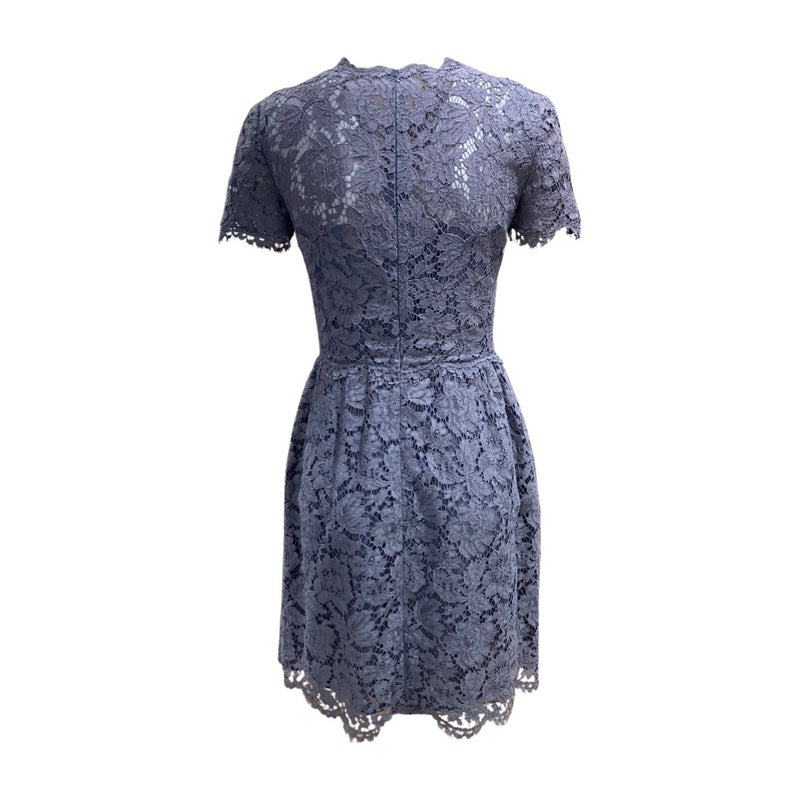 VALENTINO steel blue lace cotton dress