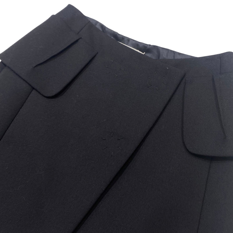 second-hand MAISON MARGIELA navy asymmetrical woolen mini skirt | Size IT40