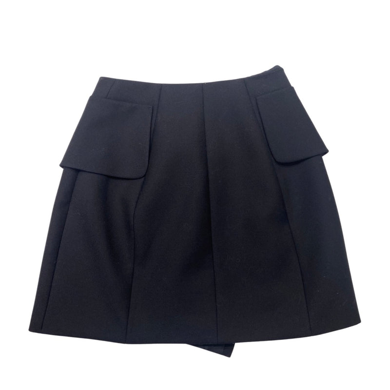 pre-loved MAISON MARGIELA navy asymmetrical woolen mini skirt | Size IT40
