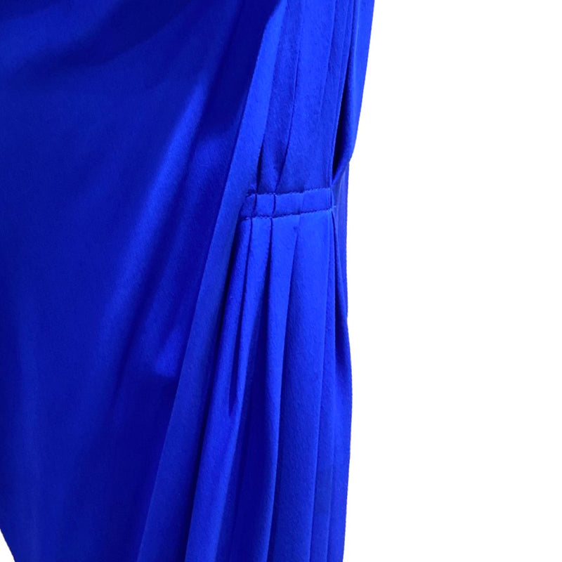 LANVIN azure silk sleeveless dress