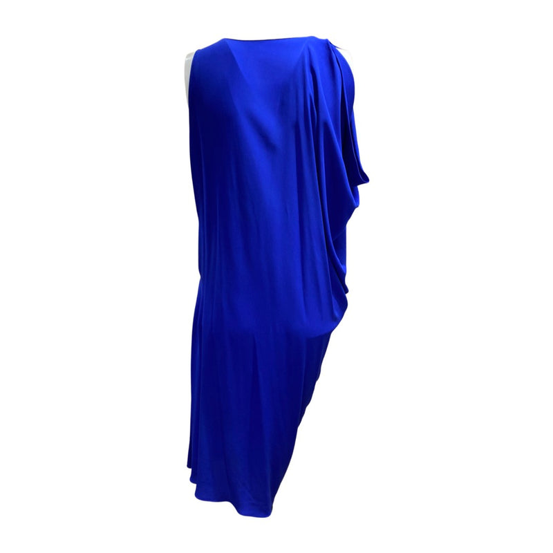 pre-loved LANVIN azure silk sleeveless dress | Size FR36