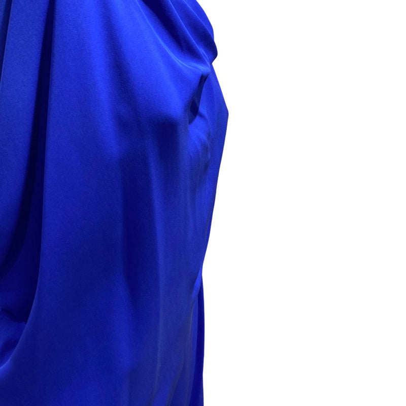 LANVIN azure silk sleeveless dress