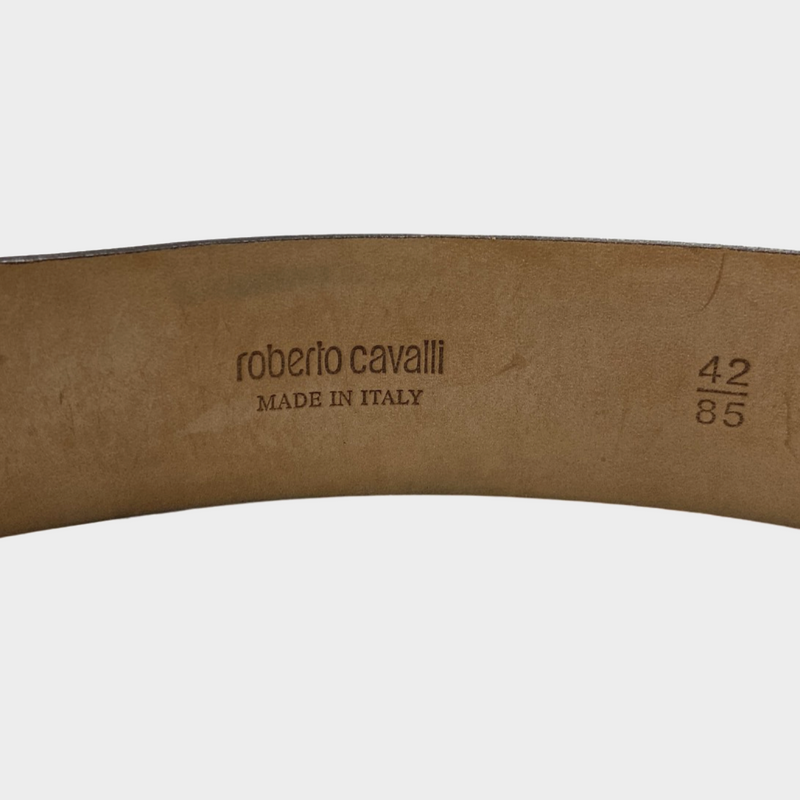 second-hand ROBERTO CAVALLI gold leather belt