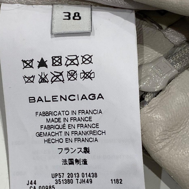 Balenciaga light grey leather mini skirt