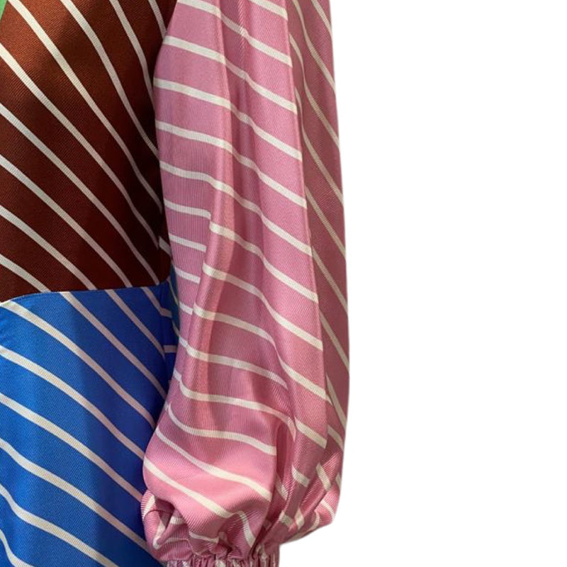 TIBI multicolour striped silk dress