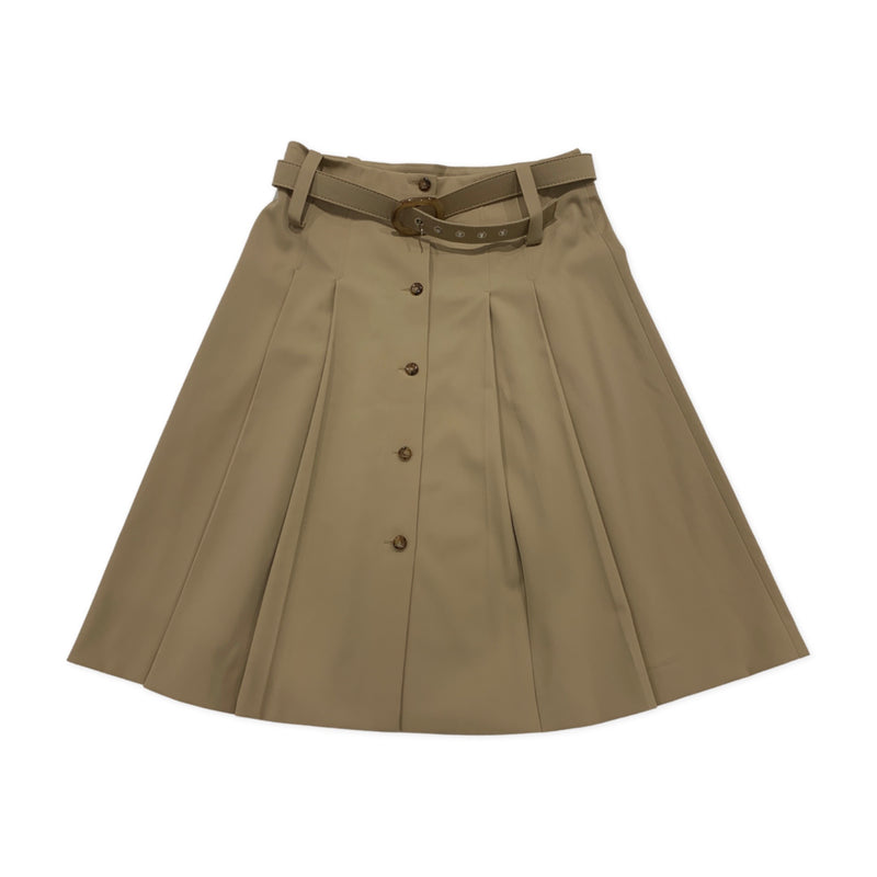MICHAEL KORS camel belted mid-length skirt
