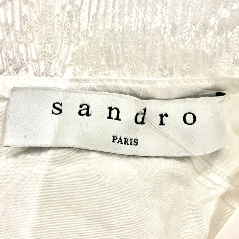 SANDRO white sleeveless ruffled top