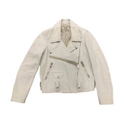 ACNE STUDIOS Merci white leather biker jacket