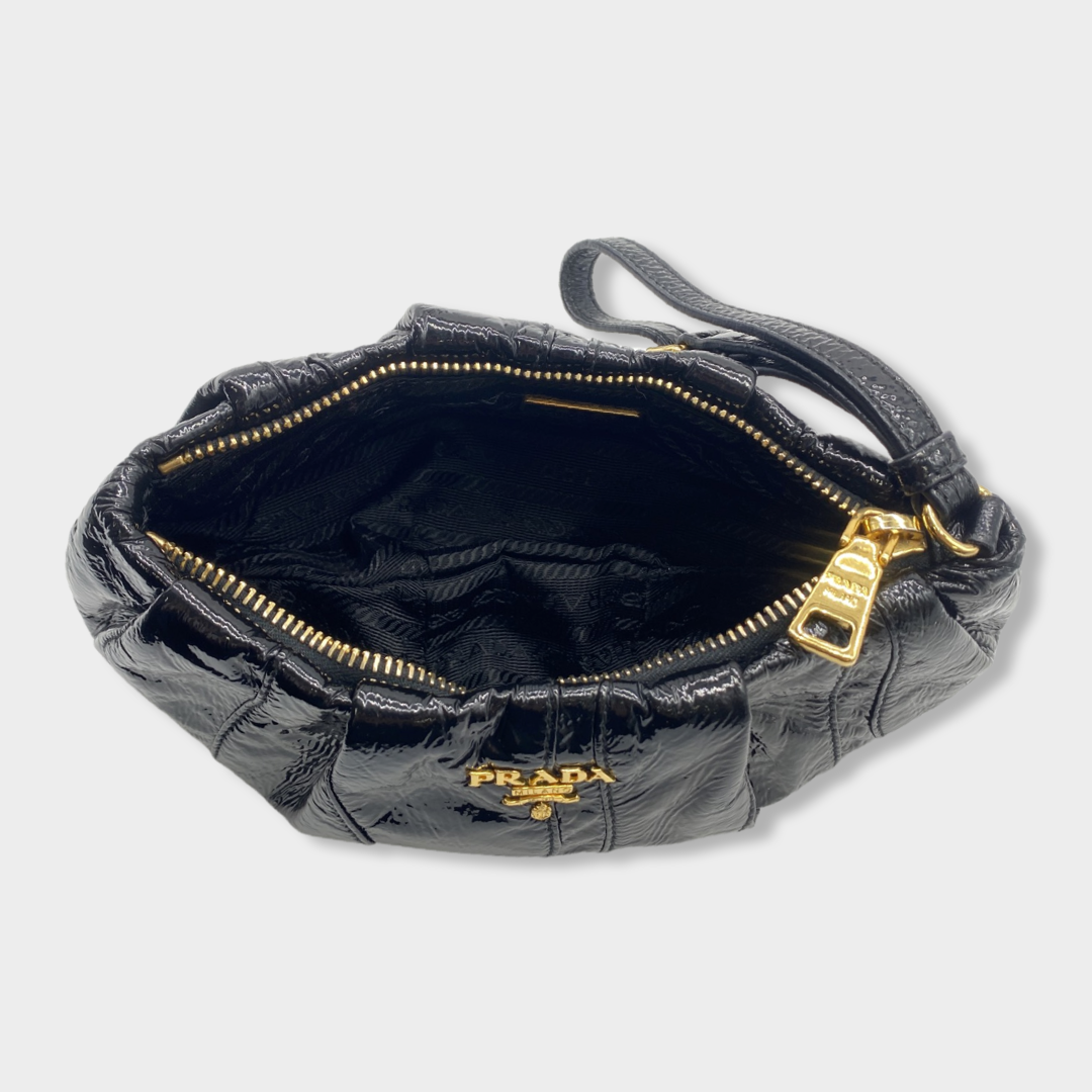 PRADA black patent leather pouch – Loop Generation