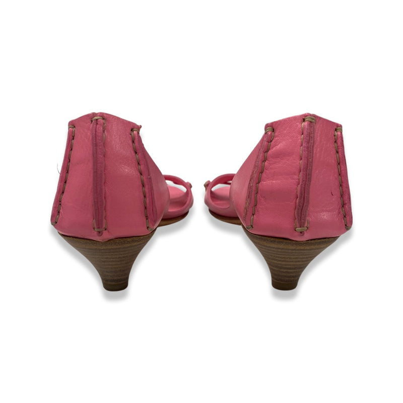 MIU MIU pink leather kitten heel sandals