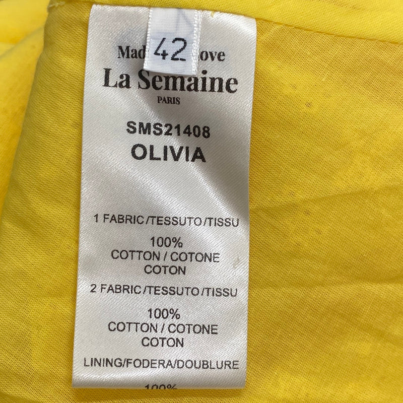 LA SEMAINE yellow cotton crochet mini dress