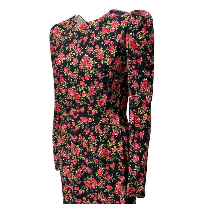 second-hand DOLCE&GABBANA black and red floral print viscose dress | Size IT40
