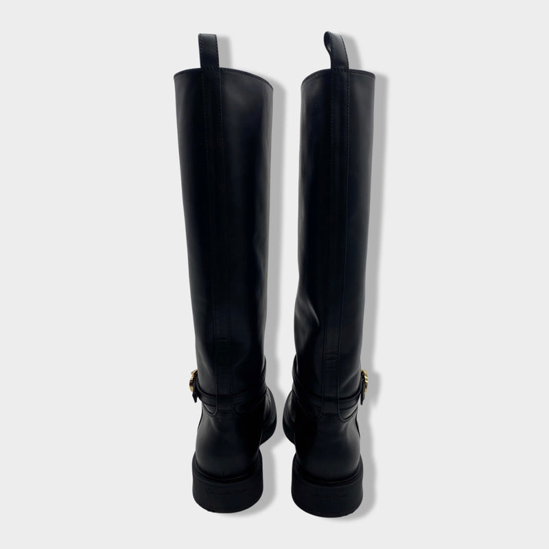 GIANVITO ROSSI black Ribbon Cavalier leather boots