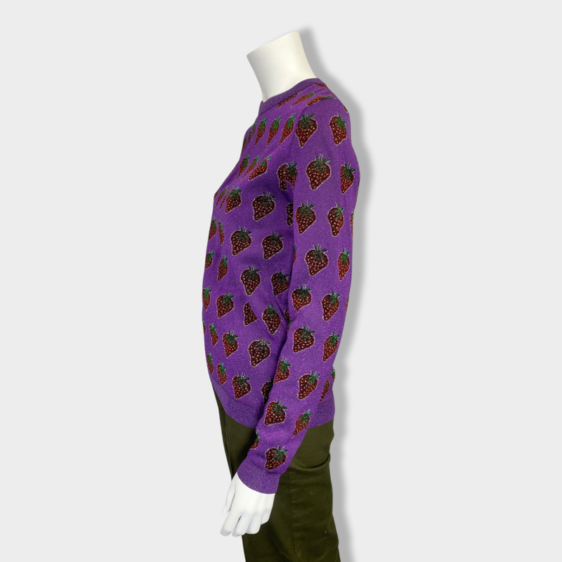 second-hand GUCCI purple sparkling jumper | Size XS