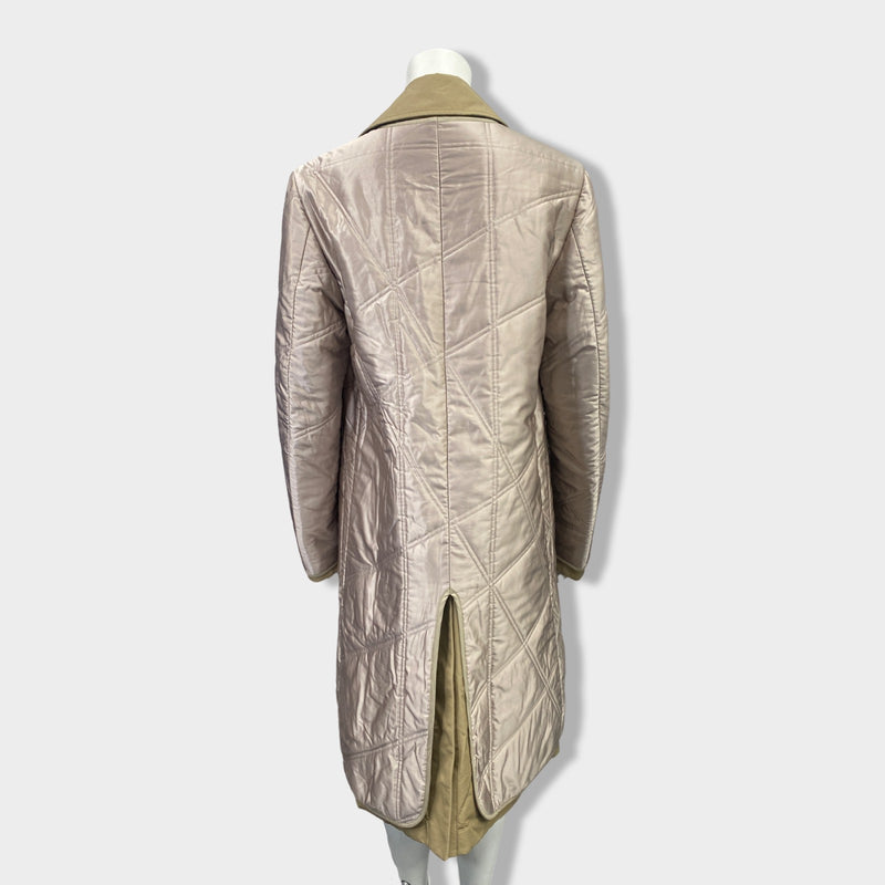 ALEXANDER MCQUEEN pale pink and beige inside-out trench coat