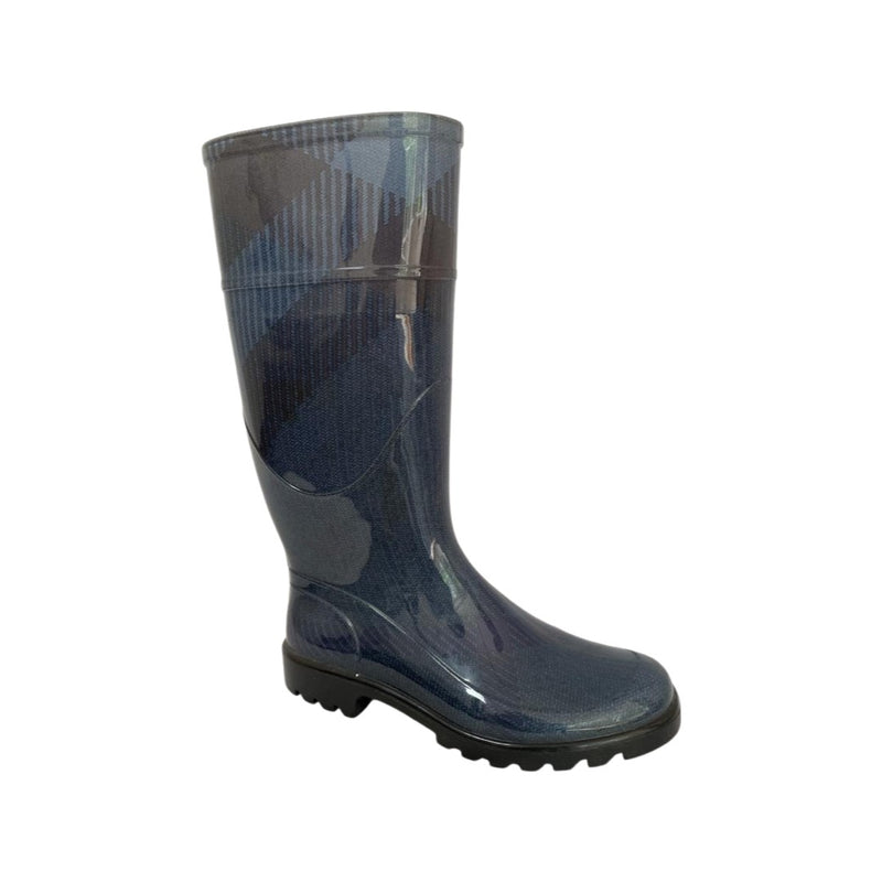 pre-loved Burberry navy wellington boots | Size 36