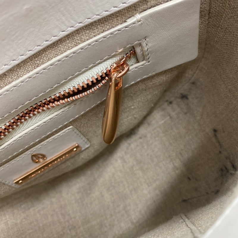 AMANDA WAKELEY grey python leather bag with rose gold hardware