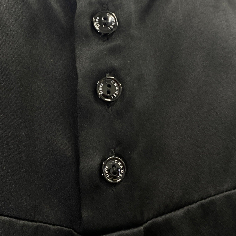 CHANEL black silk top