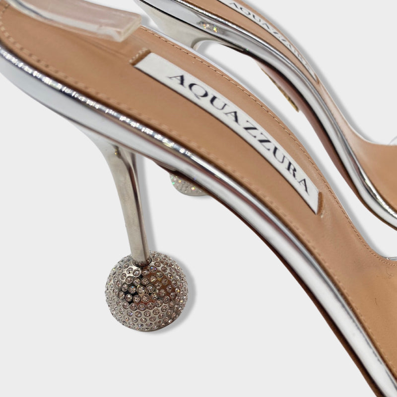 AQUAZZURA silver Secrets 95 Sandal heels