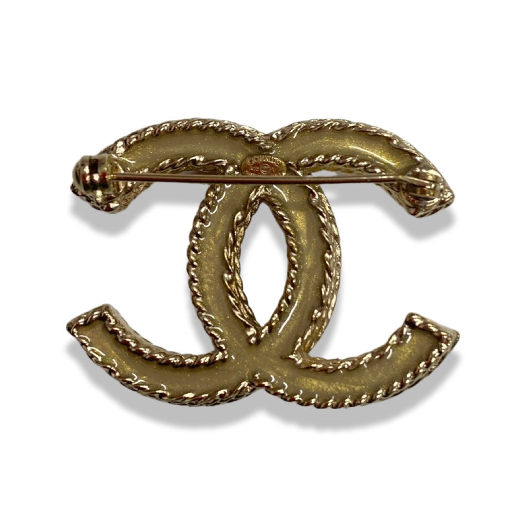 CHANEL CC gold brooch with rhinestones – Loop Generation