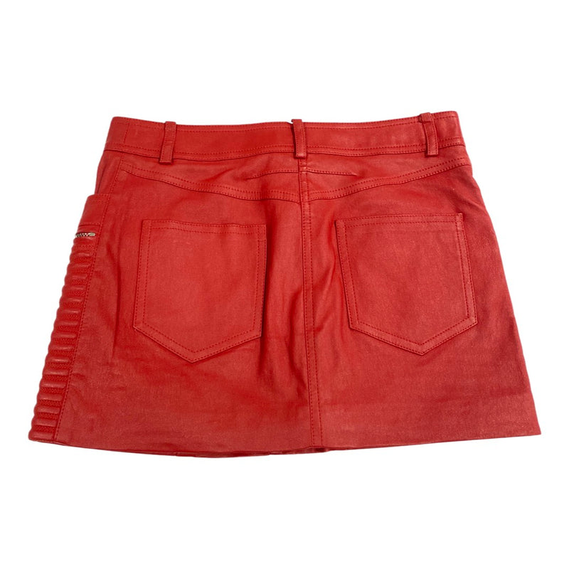 second-hand GIVENCHY red leather mini skirt | Size S