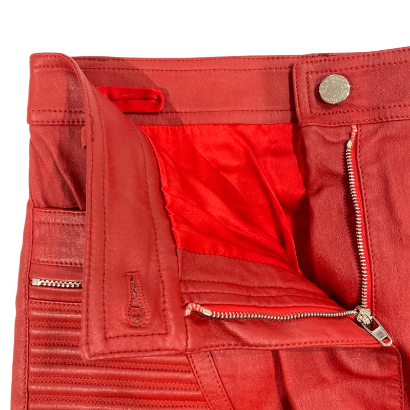 GIVENCHY red leather mini skirt