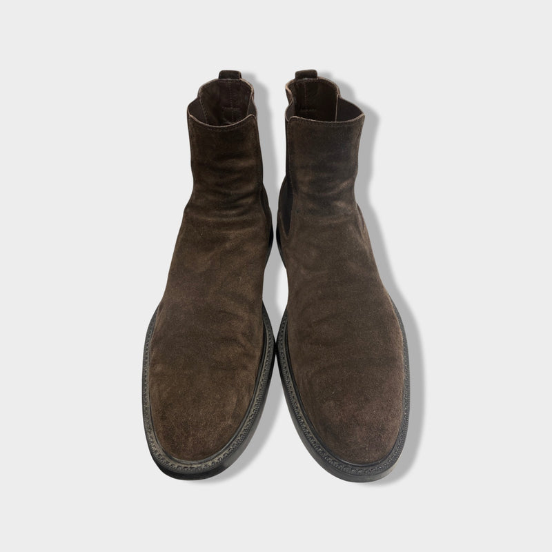TOD'S brown suede Chelsea boots