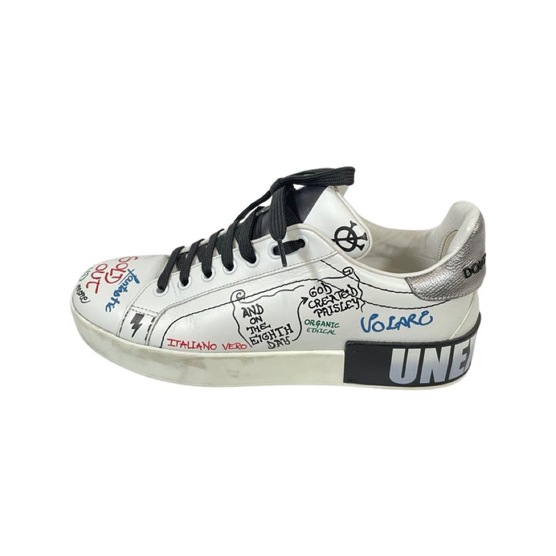 second-hand DOLCE&GABBANA white sneakers with multicolour graffiti print | Size 38