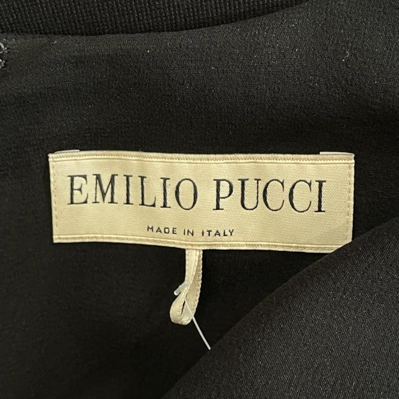 EMILIO PUCCI black lace viscose mid-length dress