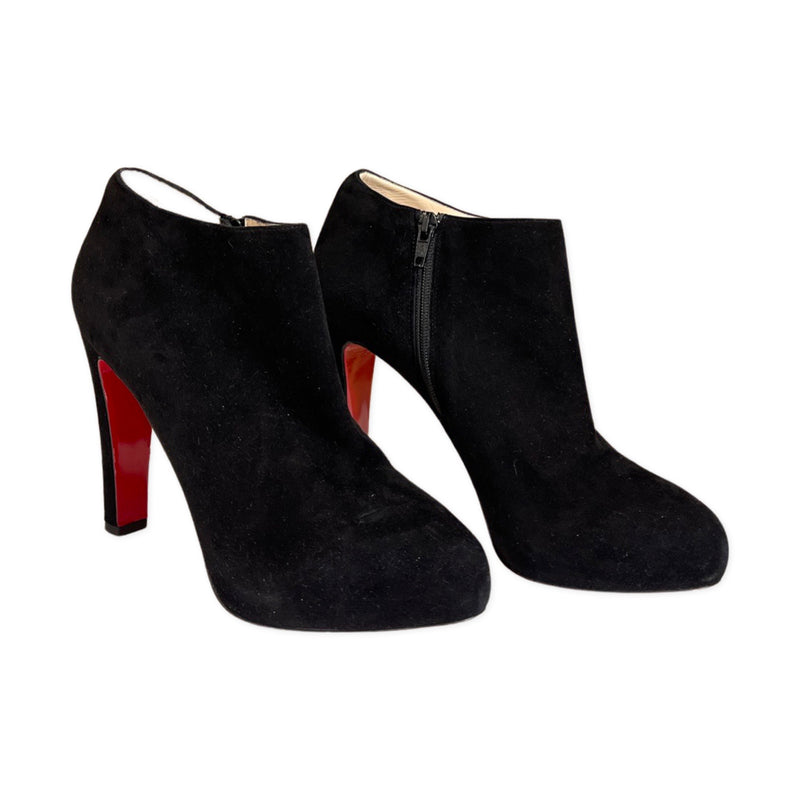 Christian Louboutin black suede ankle boots
