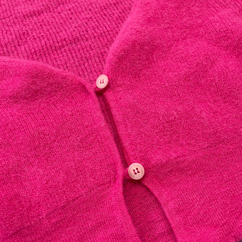 JACQUEMUS fuchsia cropped cardigan with front buttons sale