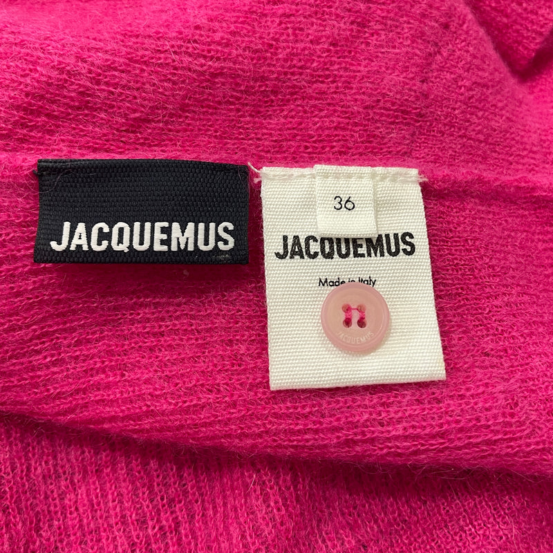 Jacquemus Le Alzou fuchsia cropped cardigan