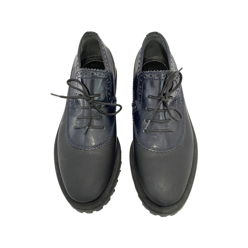BALENCIAGA navy Oxford brogues