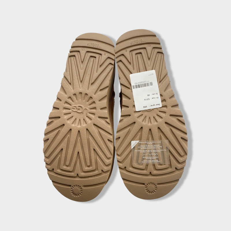 UGG mini Plush camel suede platform boots