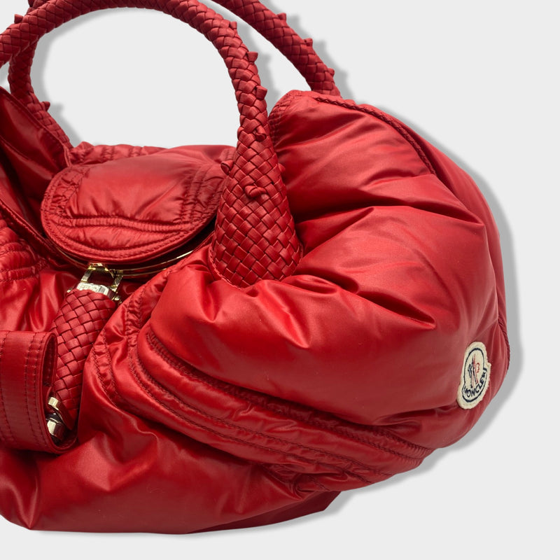 second-hand FENDI X MONCLER red puffer handbag