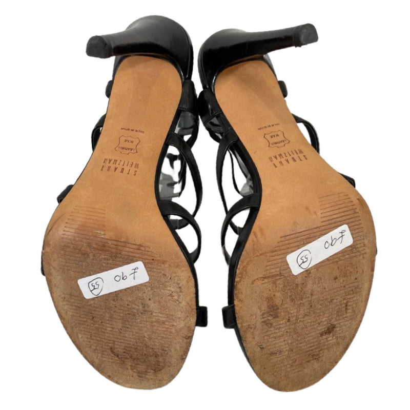 STUART WEITZMAN black leather sandal heels | Size 37.5
