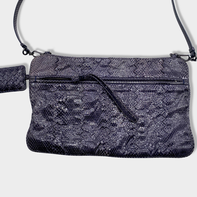 BOTTEGA VENETA purple exotic leather bag