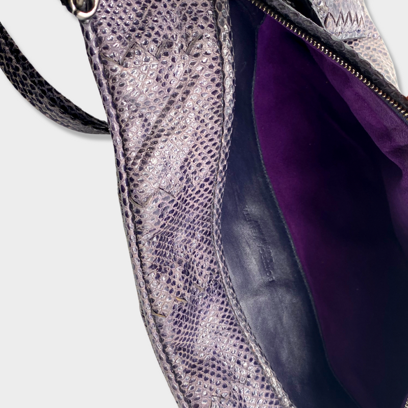 BOTTEGA VENETA purple exotic leather bag