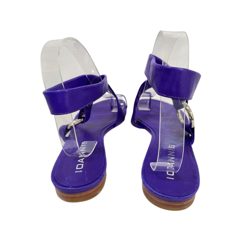 IOANNIS purple leather sandals