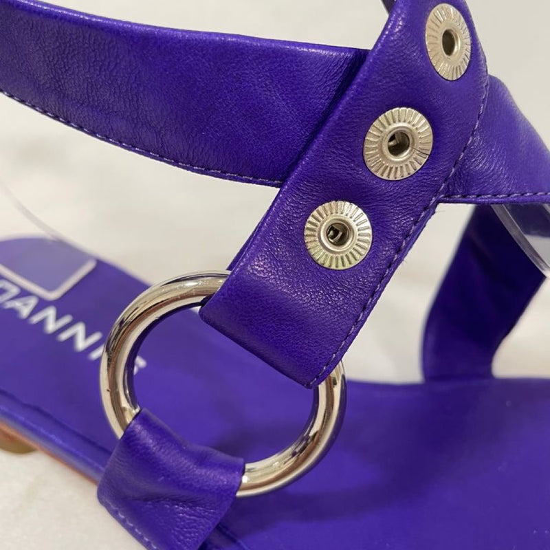 IOANNIS purple leather sandals
